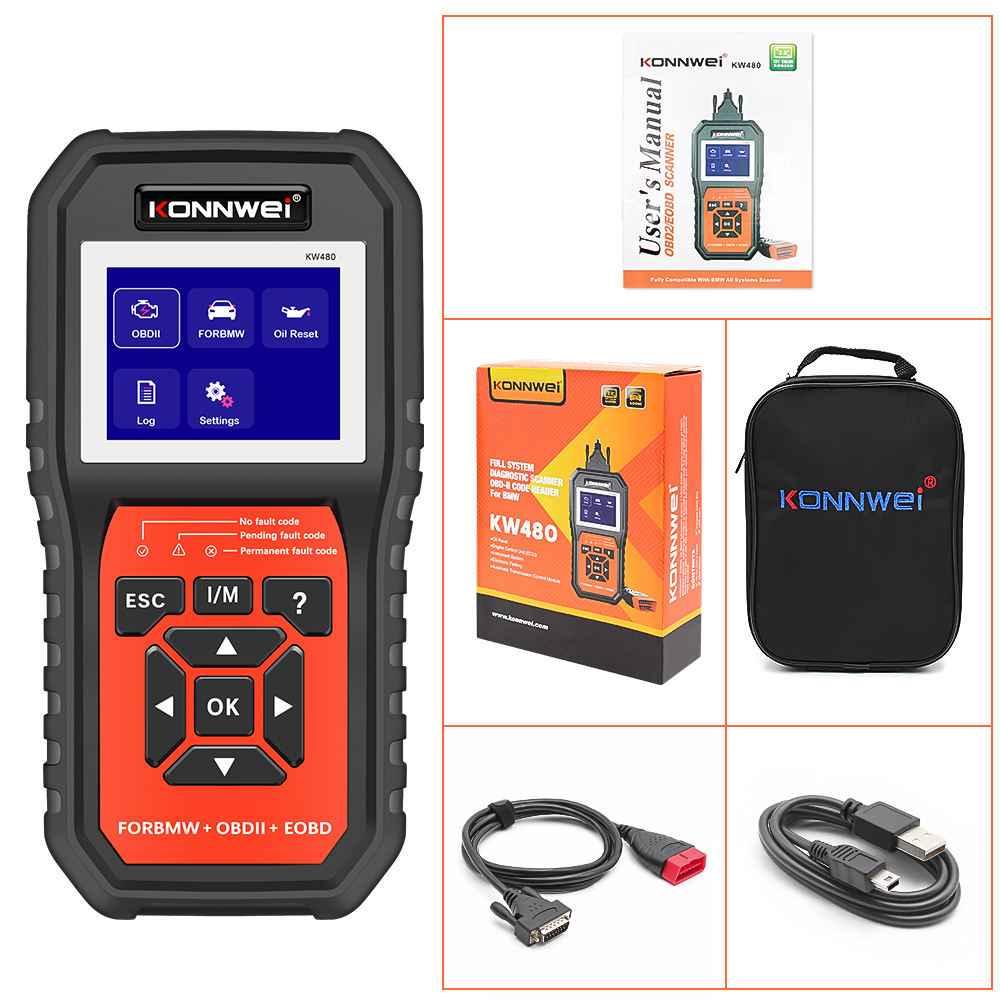 KONNWEI KW480 – BMW Fullsystem - scanner + OBD2/EOBD - Konnwei