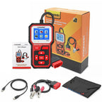 KONNWEI KW681 – OBD2 Bilscanner + Batteritestare (2 - i - 1) med färgskärm, I/M - snabbknapp, CCA/SOC/SOH & start - /laddningstest - Konnwei