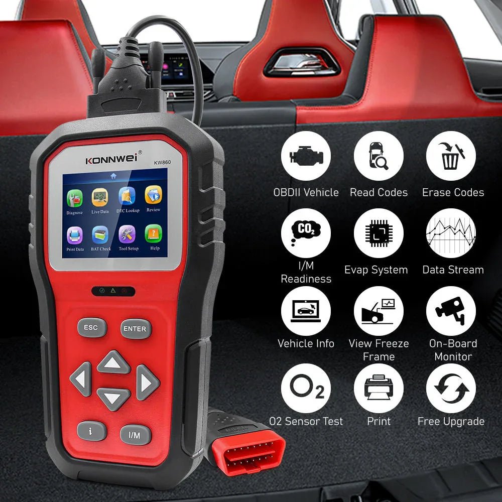 KONNWEI KW860 OBD2 Felkodsläsare – Auto Scanner & Code Reader - Konnwei