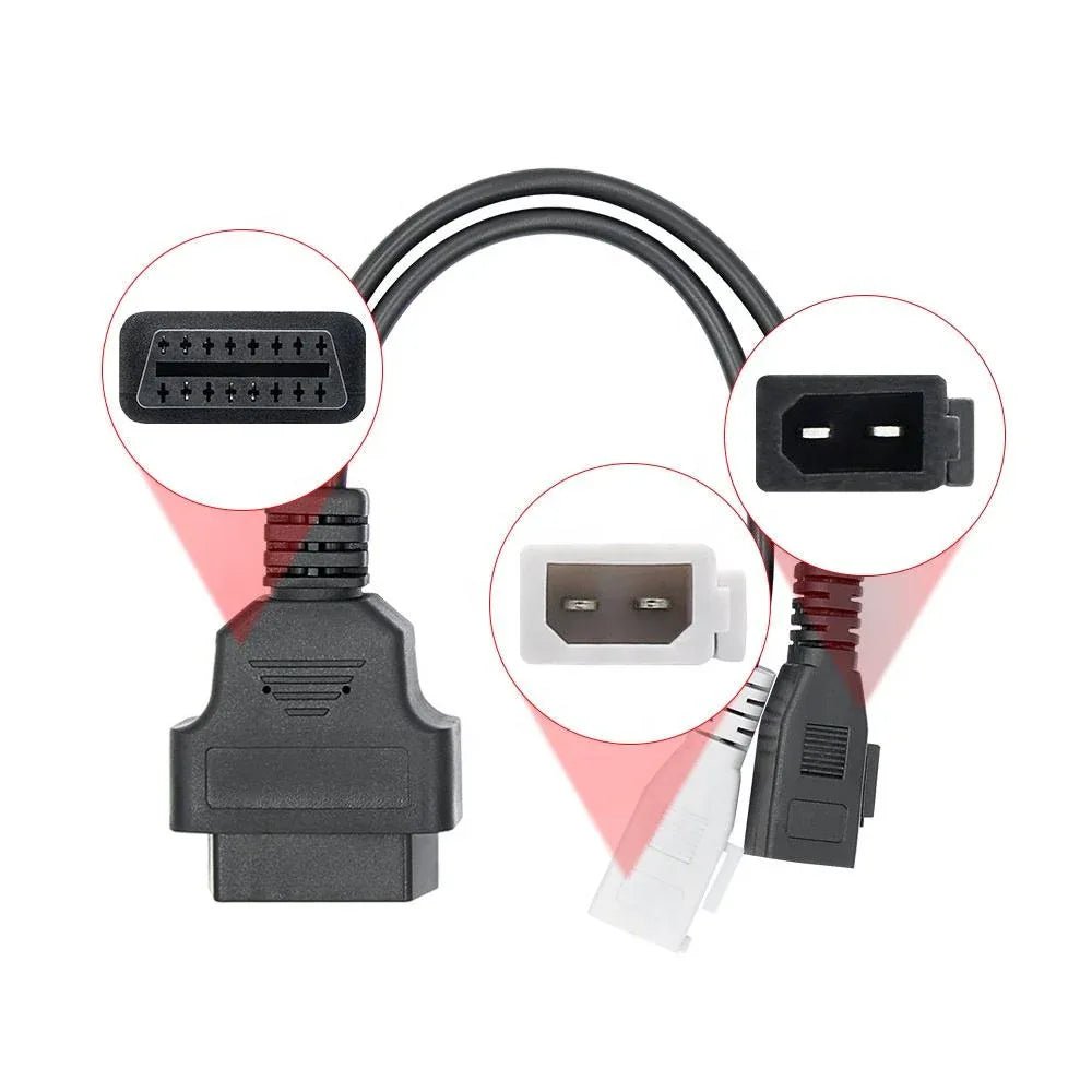 OBD2 till 2+2 Pin VAG Adapter – 16 - polig OBD II till 2x2 Diagnoskabel för VW, Audi, Skoda och Seat - Felkodsläsare