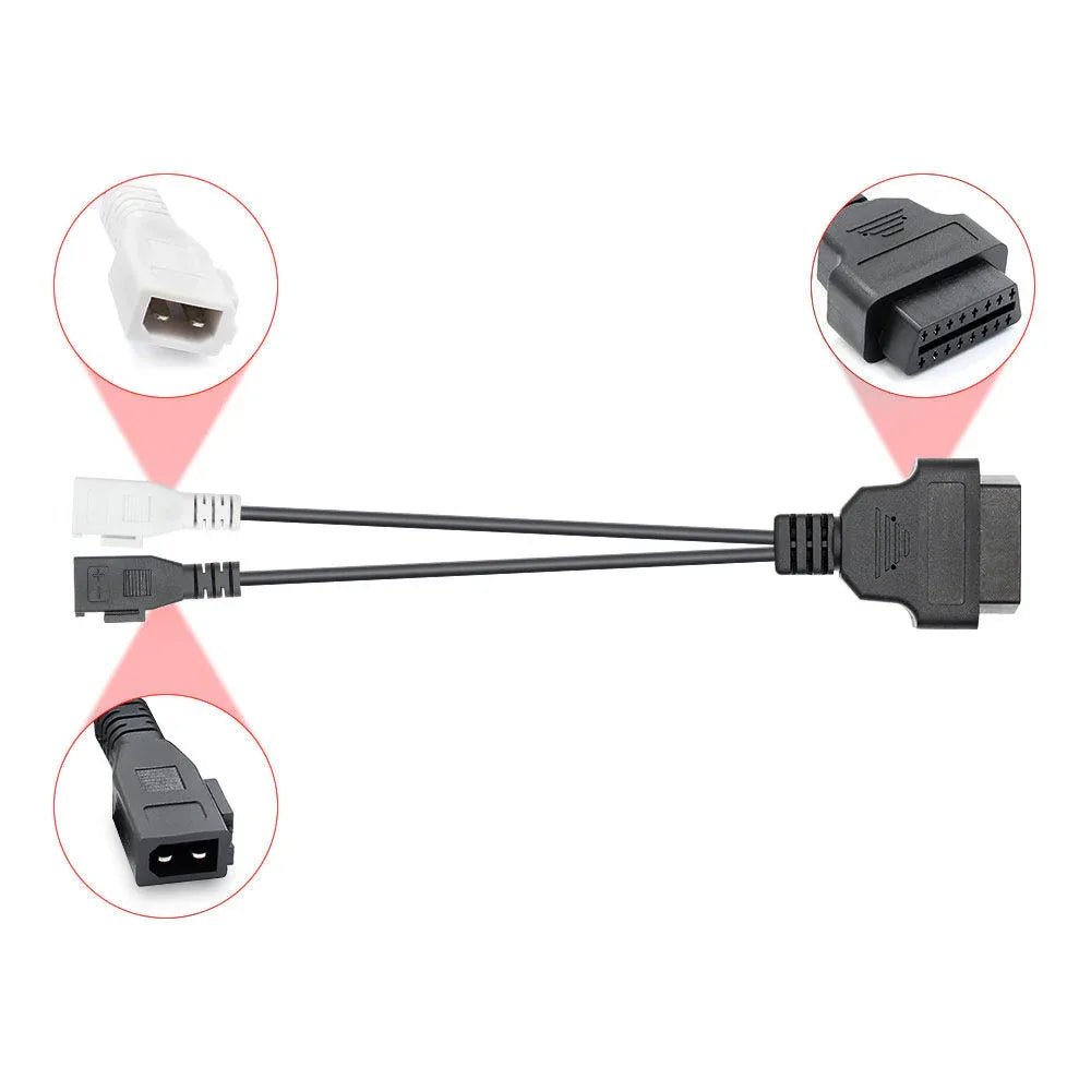 OBD2 till 2+2 Pin VAG Adapter – 16 - polig OBD II till 2x2 Diagnoskabel för VW, Audi, Skoda och Seat - Felkodsläsare