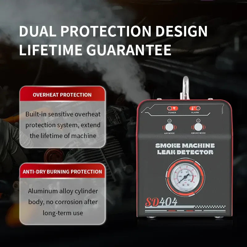 SD404 Exhausts System Test 12V – EVAP Smoke Machine & Läckdetektor med Tryckmätare - Felkodsläsare
