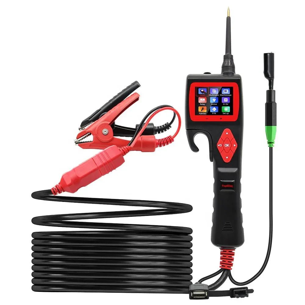 Topdiag P200 – Smart kretsprovare / Power Probe - testare med oscilloskop & batteritest (9–30V, 2,4″ TFT) - Felkodsläsare