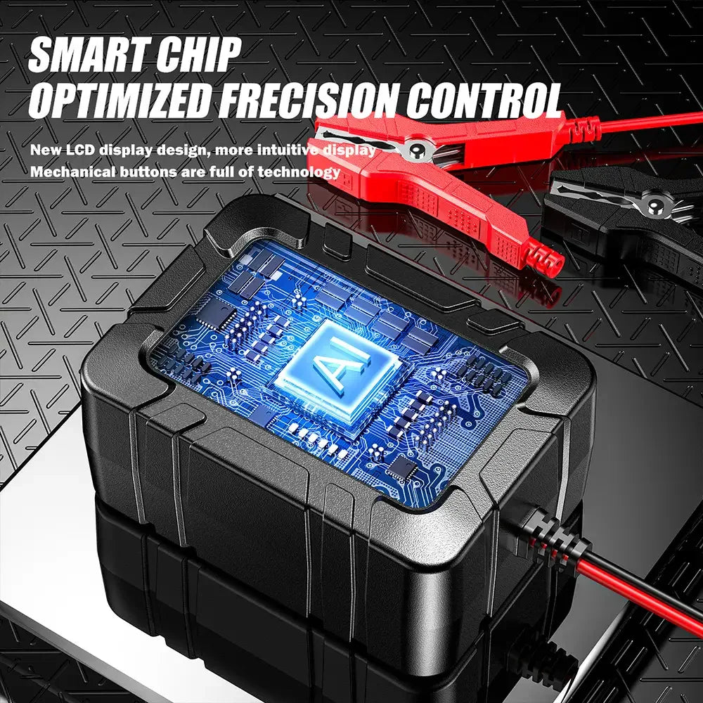 Universal Foxsur 12V Batteriladdare 6V 1.5A Automatisk Smart - Felkodsläsare