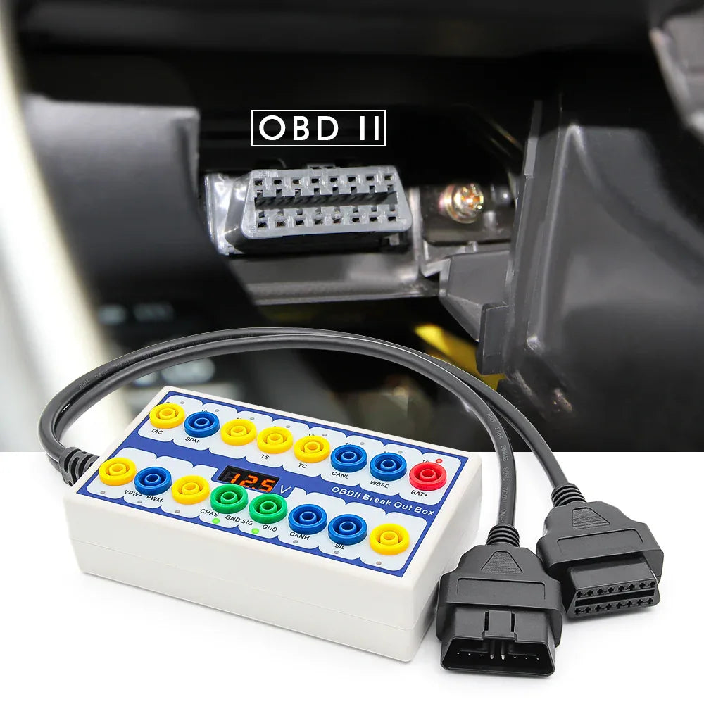 Universal OBD2 Breakout Box - OBDII Diagnostic Tool - Felkodsläsare