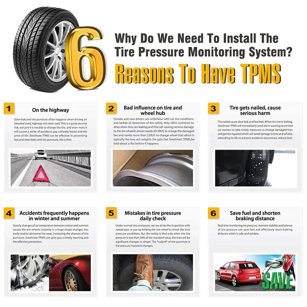 V101B Trådlös 5.0 Däcktrycksmätare för Universella Bilar - Felkodsläsare