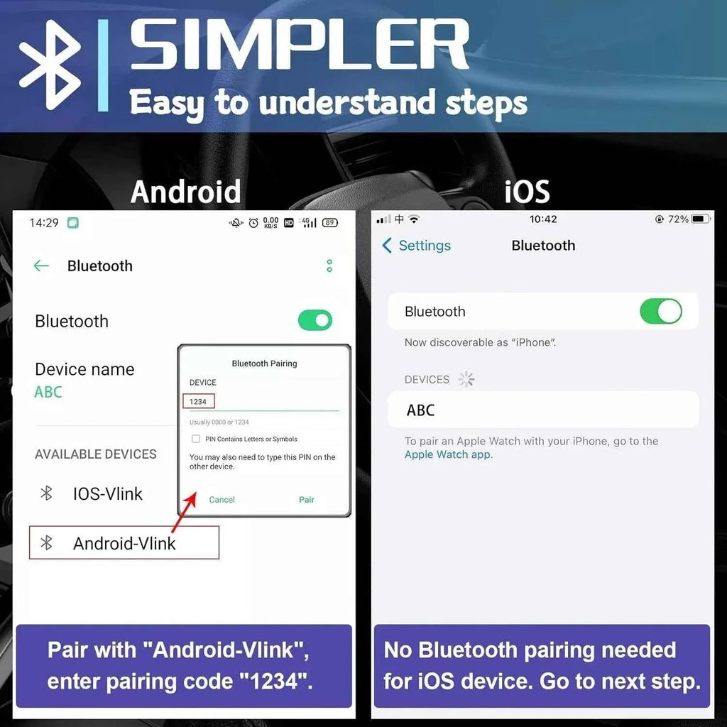 Vgate iCar Pro 2S V2.3 – Bluetooth 5.3 ELM327 OBD2 - adapter (Android/iOS/Windows - Vgate