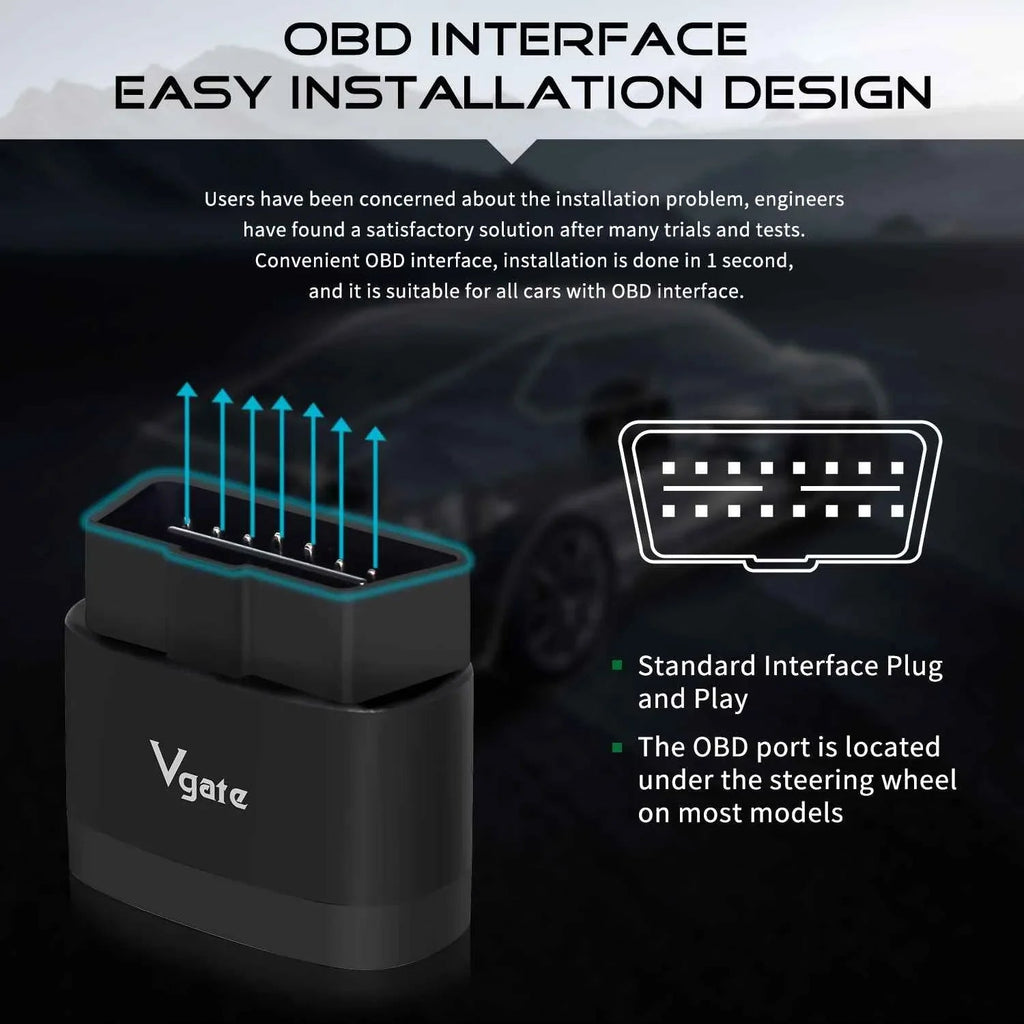 Vgate iCar Pro 2S V2.3 – Bluetooth 5.3 ELM327 OBD2 - adapter (Android/iOS/Windows - Vgate