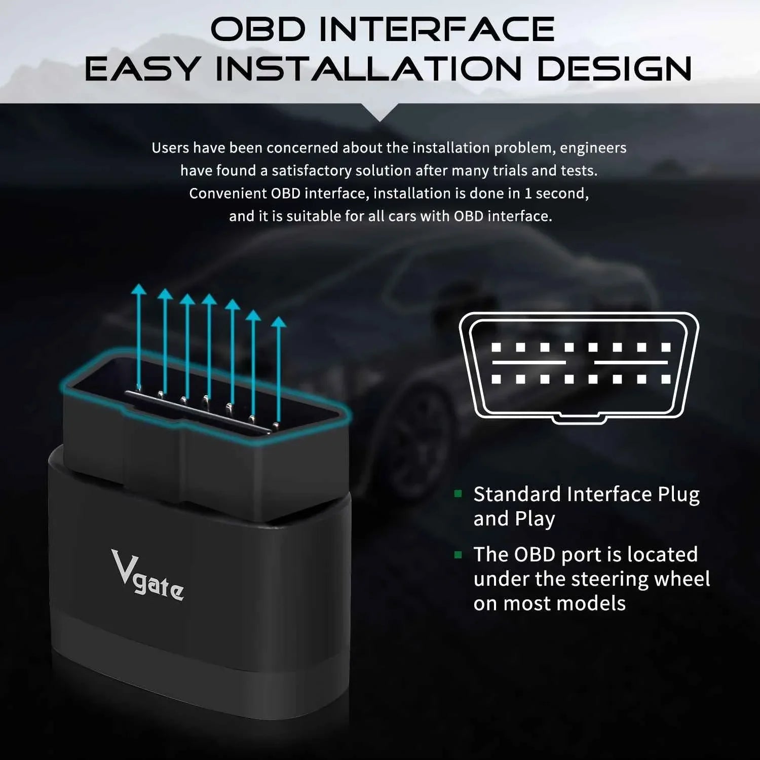 Vgate iCar Pro 2S V2.3 – Bluetooth 5.3 ELM327 OBD2 - adapter (Android/iOS/Windows - Vgate