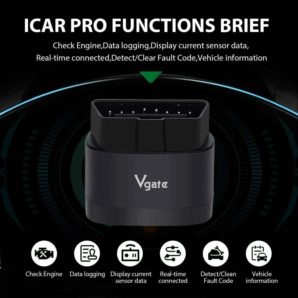 Vgate iCar Pro 2S V2.3 – Bluetooth 5.3 ELM327 OBD2 - adapter (Android/iOS/Windows - Vgate