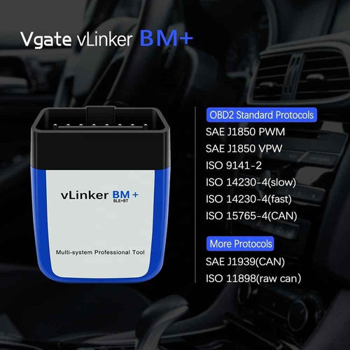Vgate vLinker BM+ BLE V2.2 OBD2 ELM327 – Bluetooth 4.0 Auto Scanner (iOS/Android) - Vgate